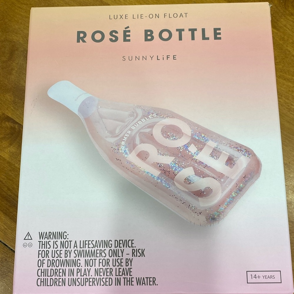 COPY - COPY - NWOT.  SunnyLife, Rose’ bottle, pool float.